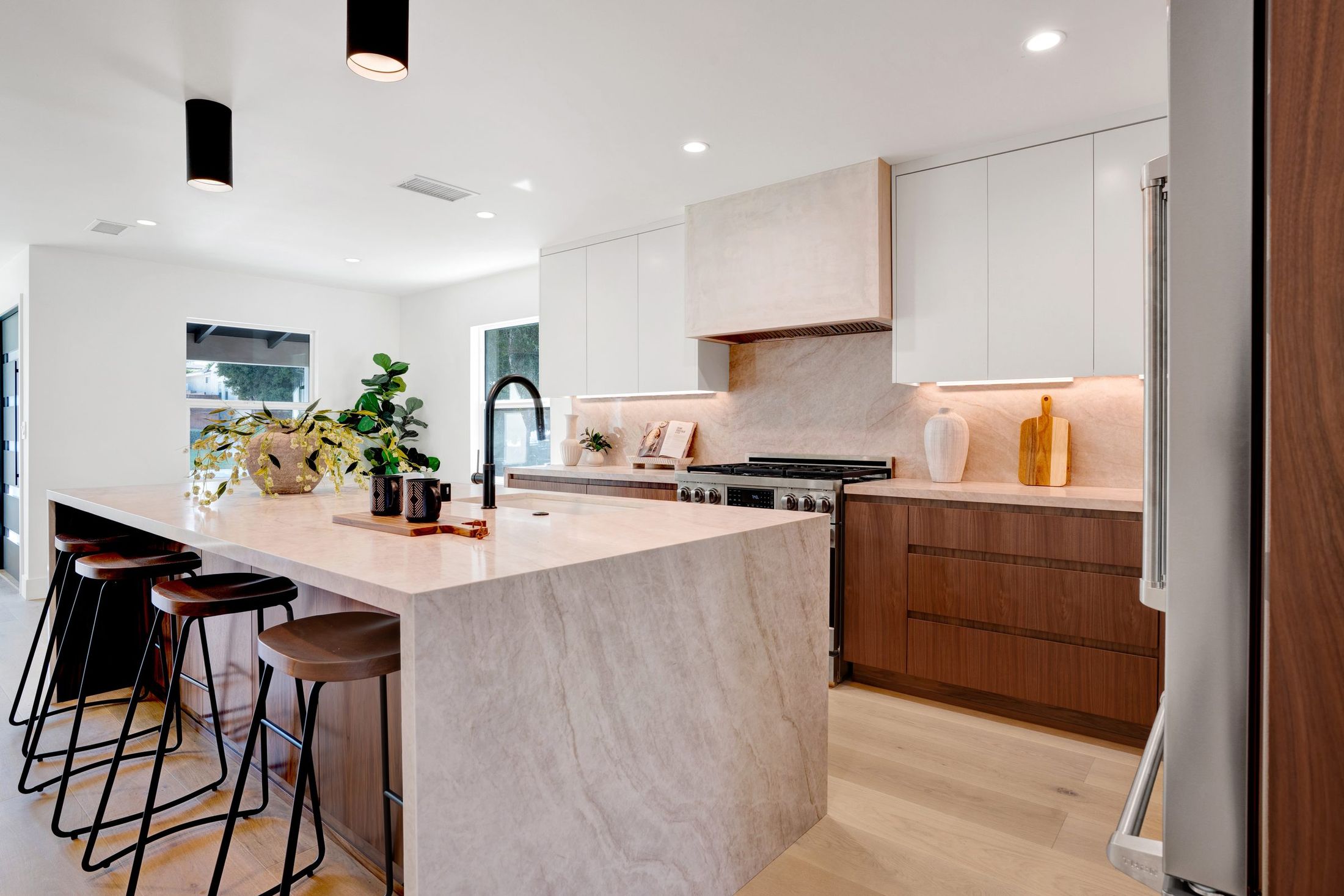 A bright kitchen in a Los Angeles home